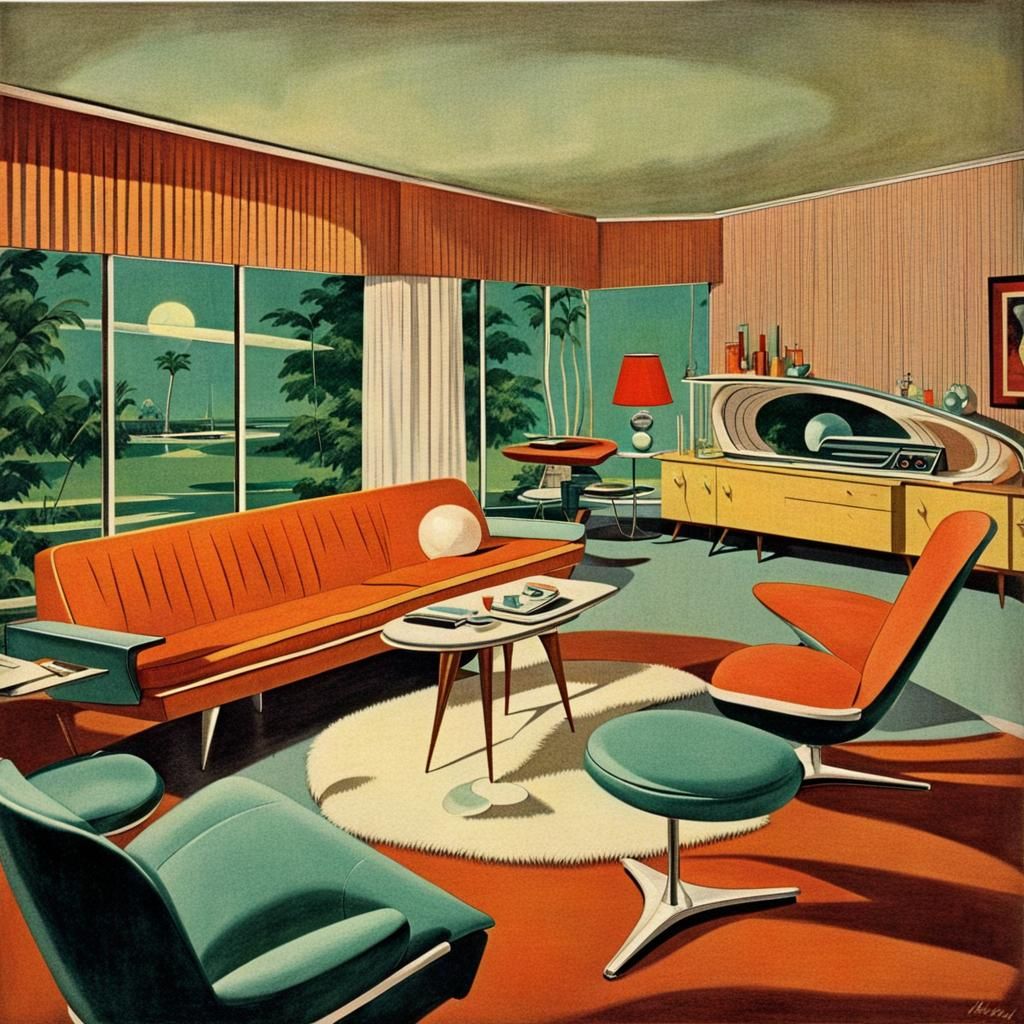 1950s Mid-century Living Room