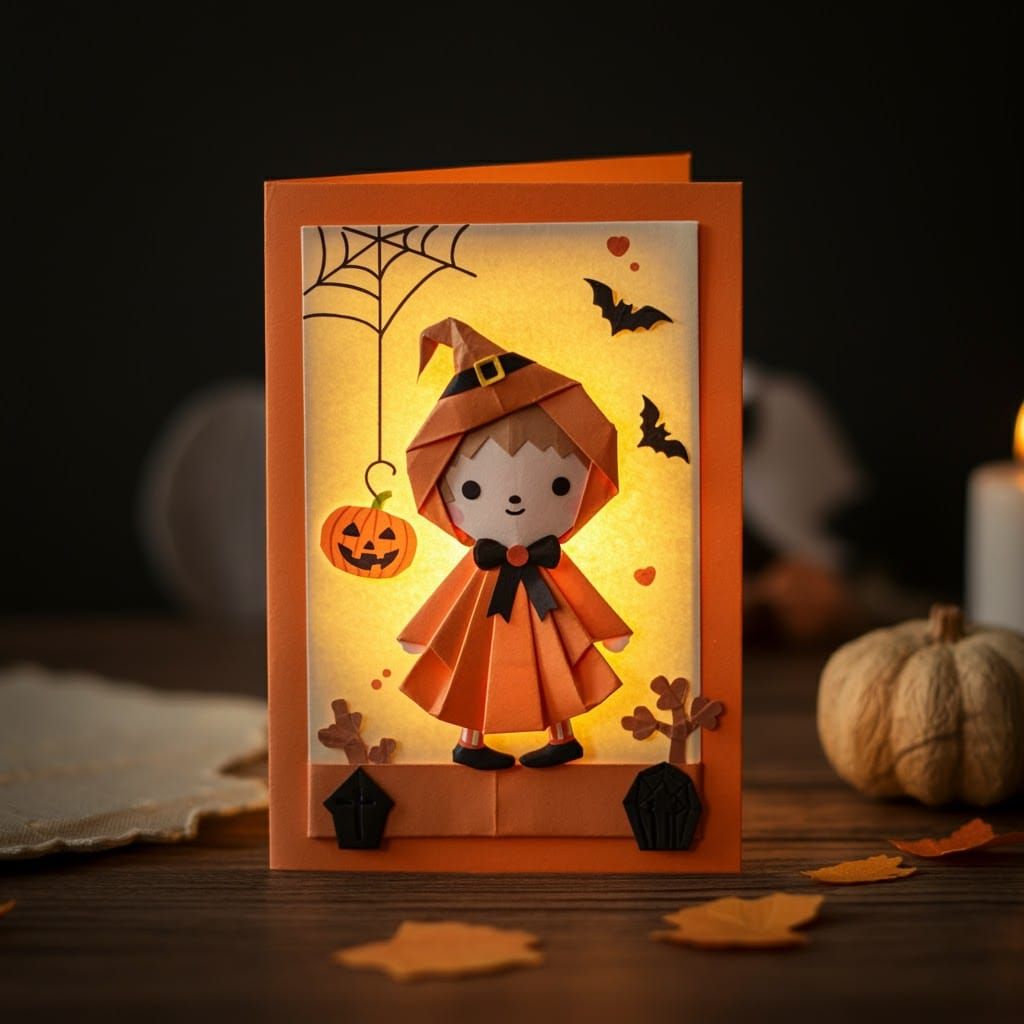 Halloween Origami Flashcard for Toddlers