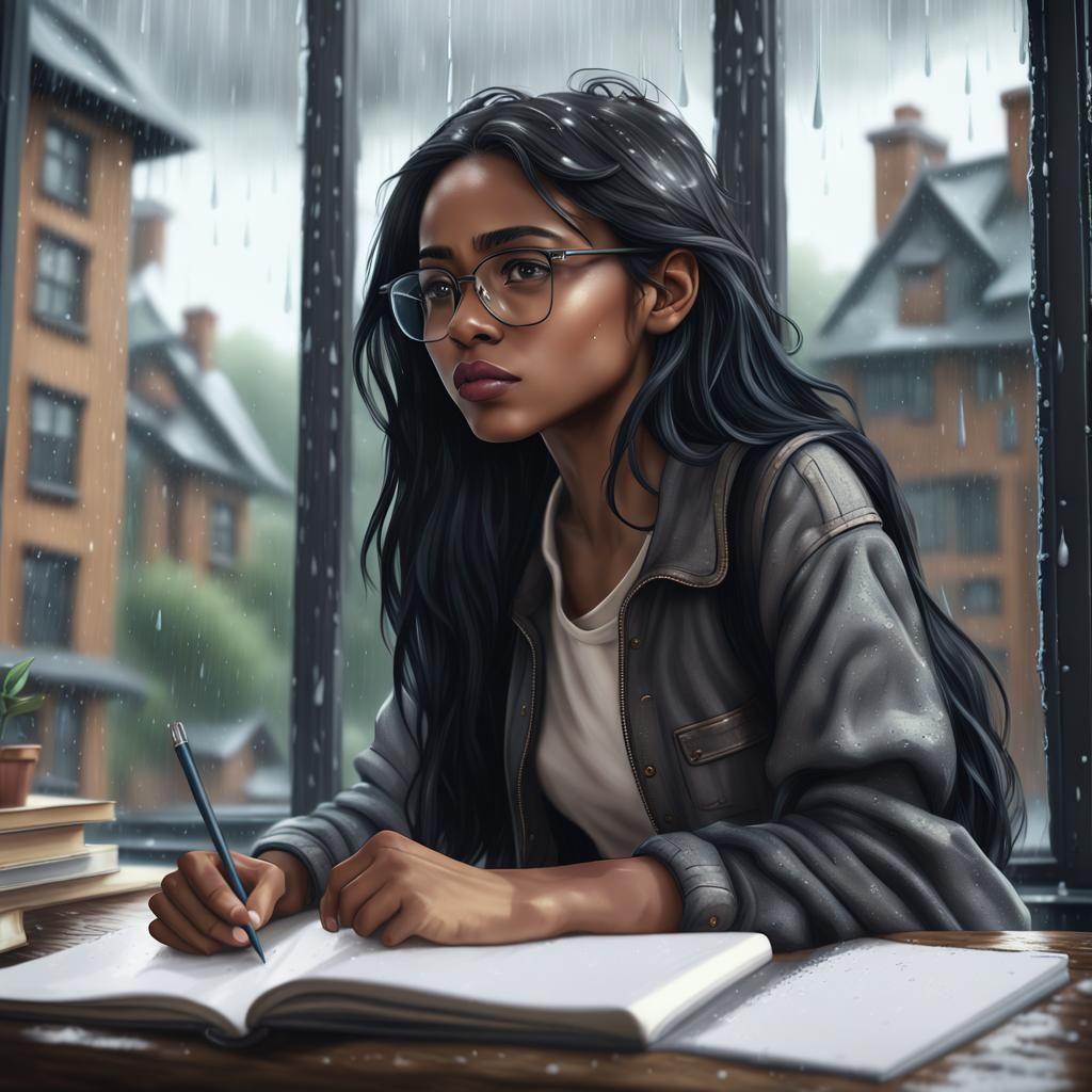 Rainy Day Notebook View in Unreal Engine 5