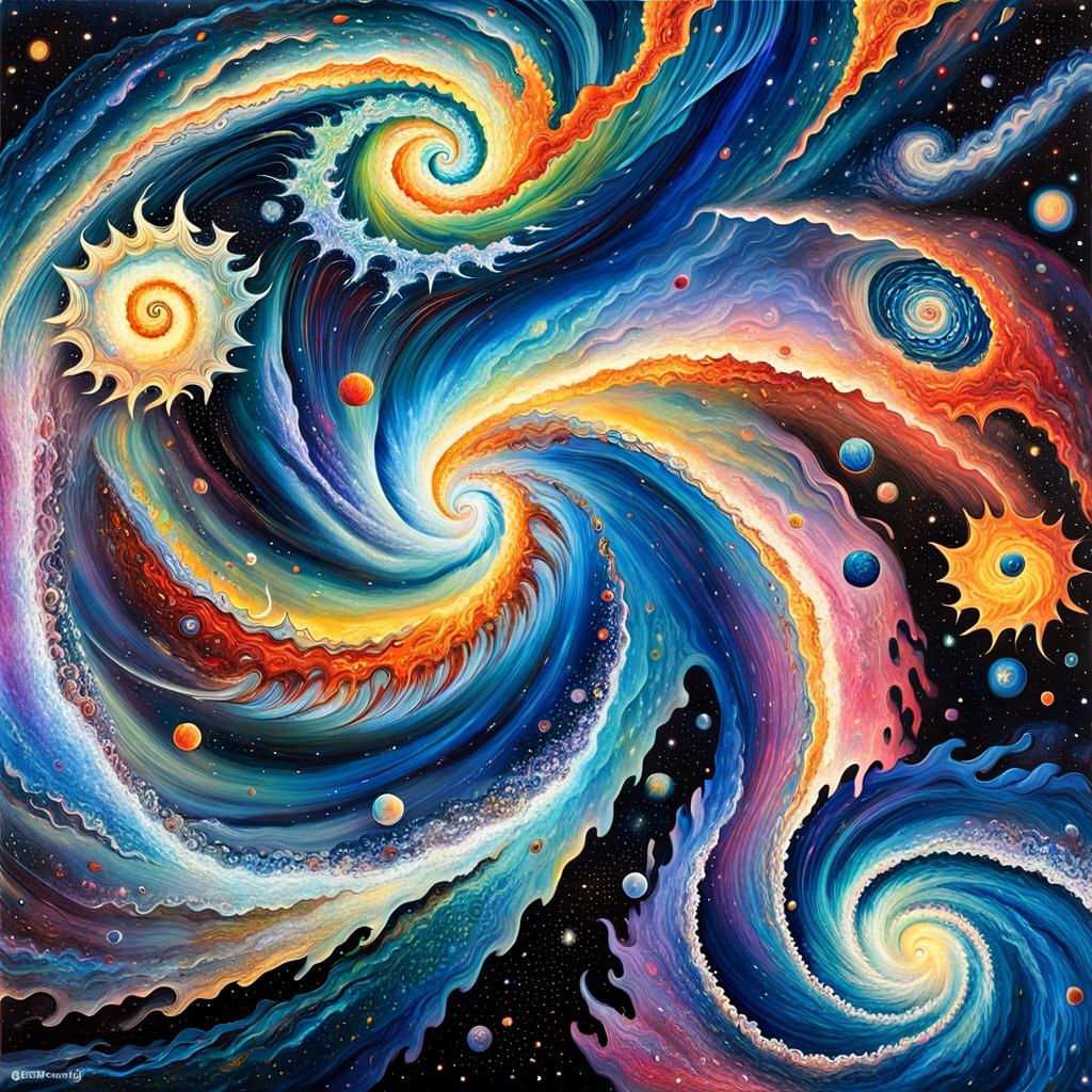 Vibrant Protostar Formation as Impasto Oil Painting