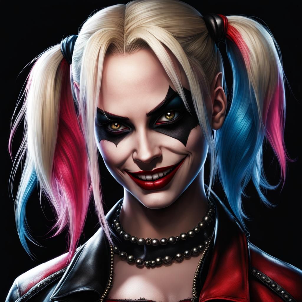 Evil Harley Quinn with Dramatic Lighting