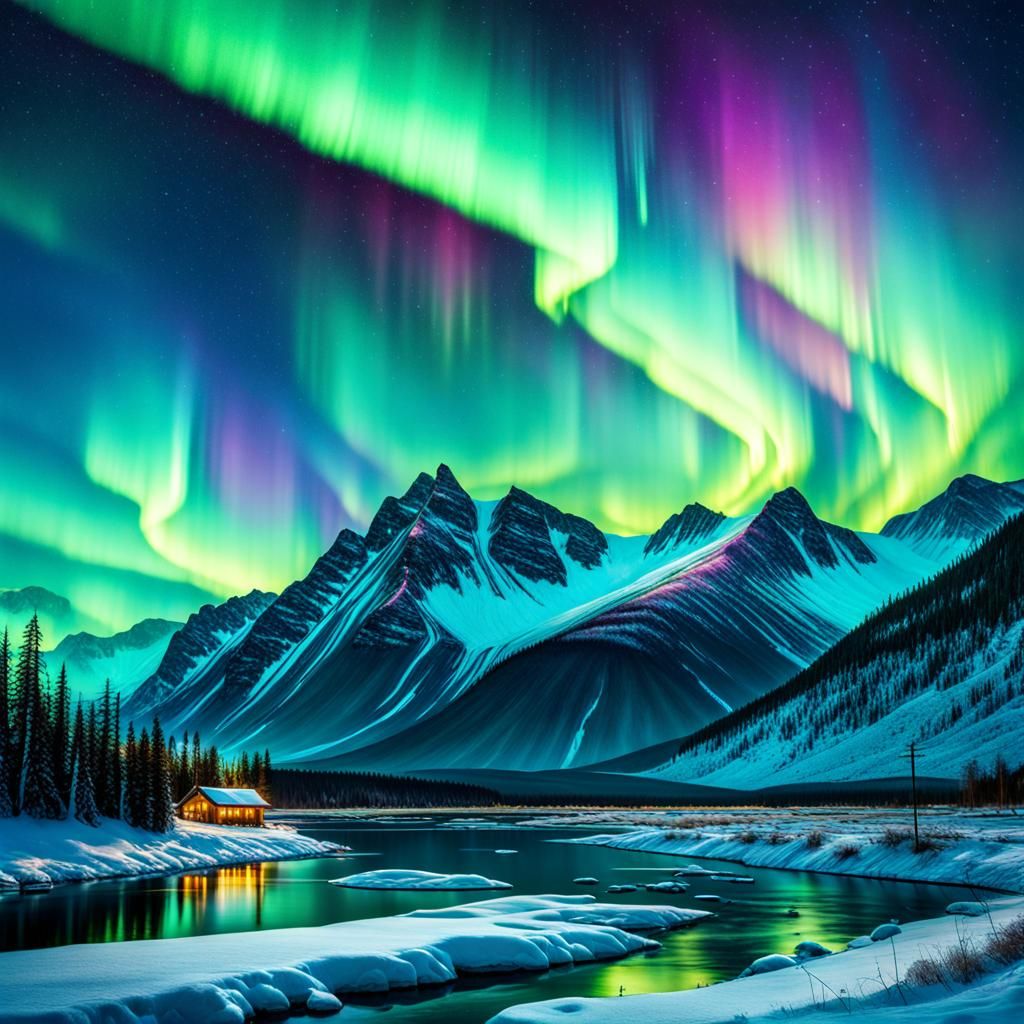 Iridescent Aurora Borealis in High Definition