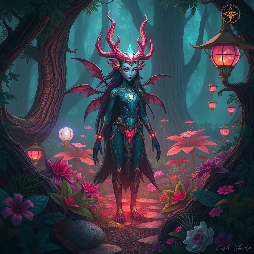 Mystical Being Eluzie in Whimsical Forest