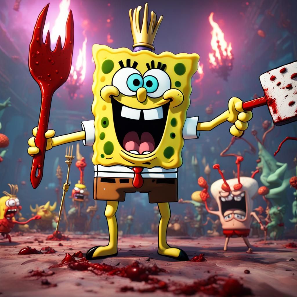 Gothic Demon King Spongebob in Holy War