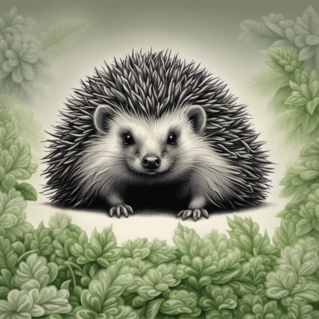 Hedgehog Bush Sculpture in 3D Metallic Art