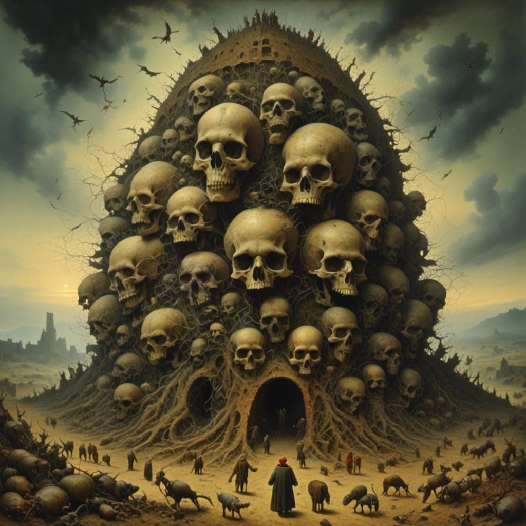 Gluttony: A Beksinski-Inspired Deadly Sin