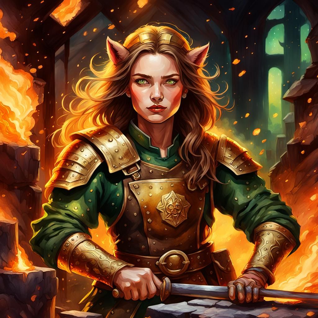 Fantasy Ranger Blacksmith with Werewolf Shadow