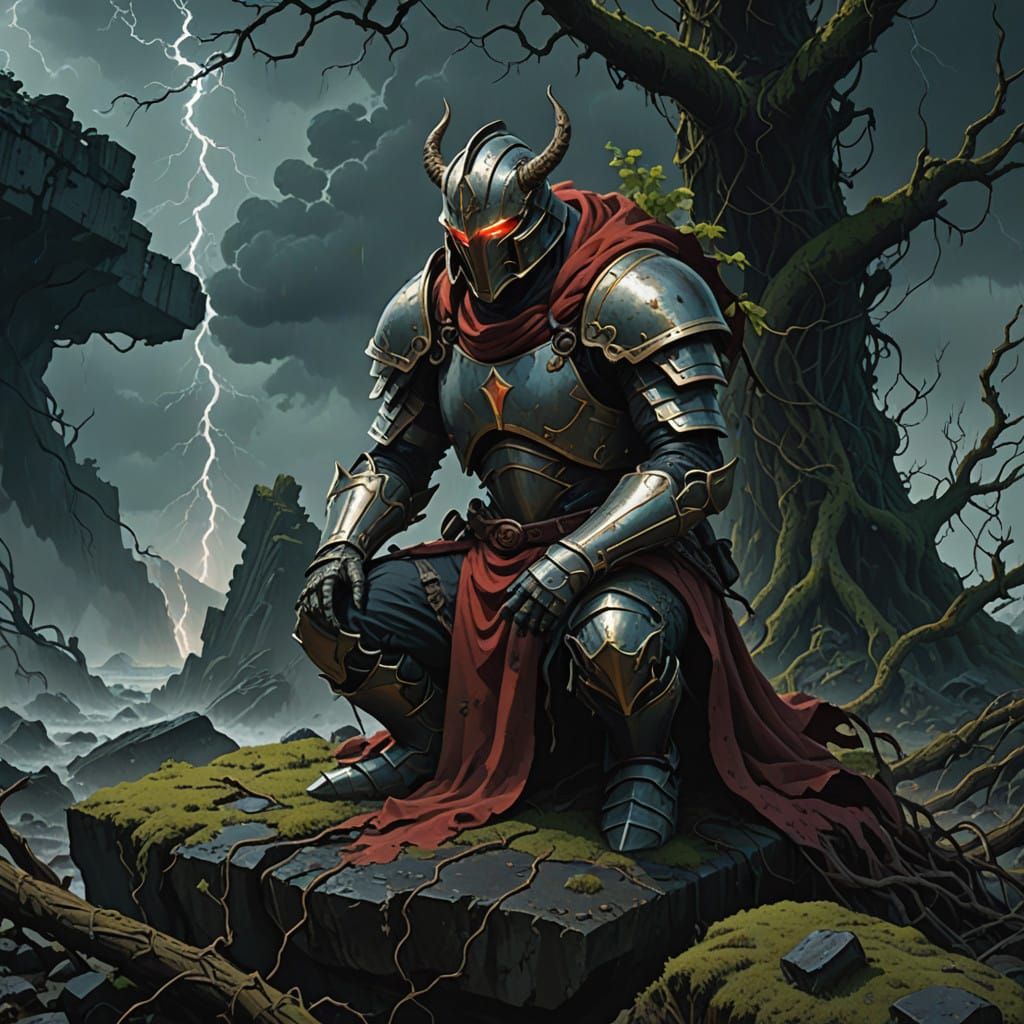 Weary Paladin in Desolate Ruins