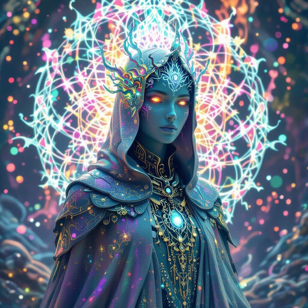 Mystical Being Hologram in Ethereal Fantasy Art Style