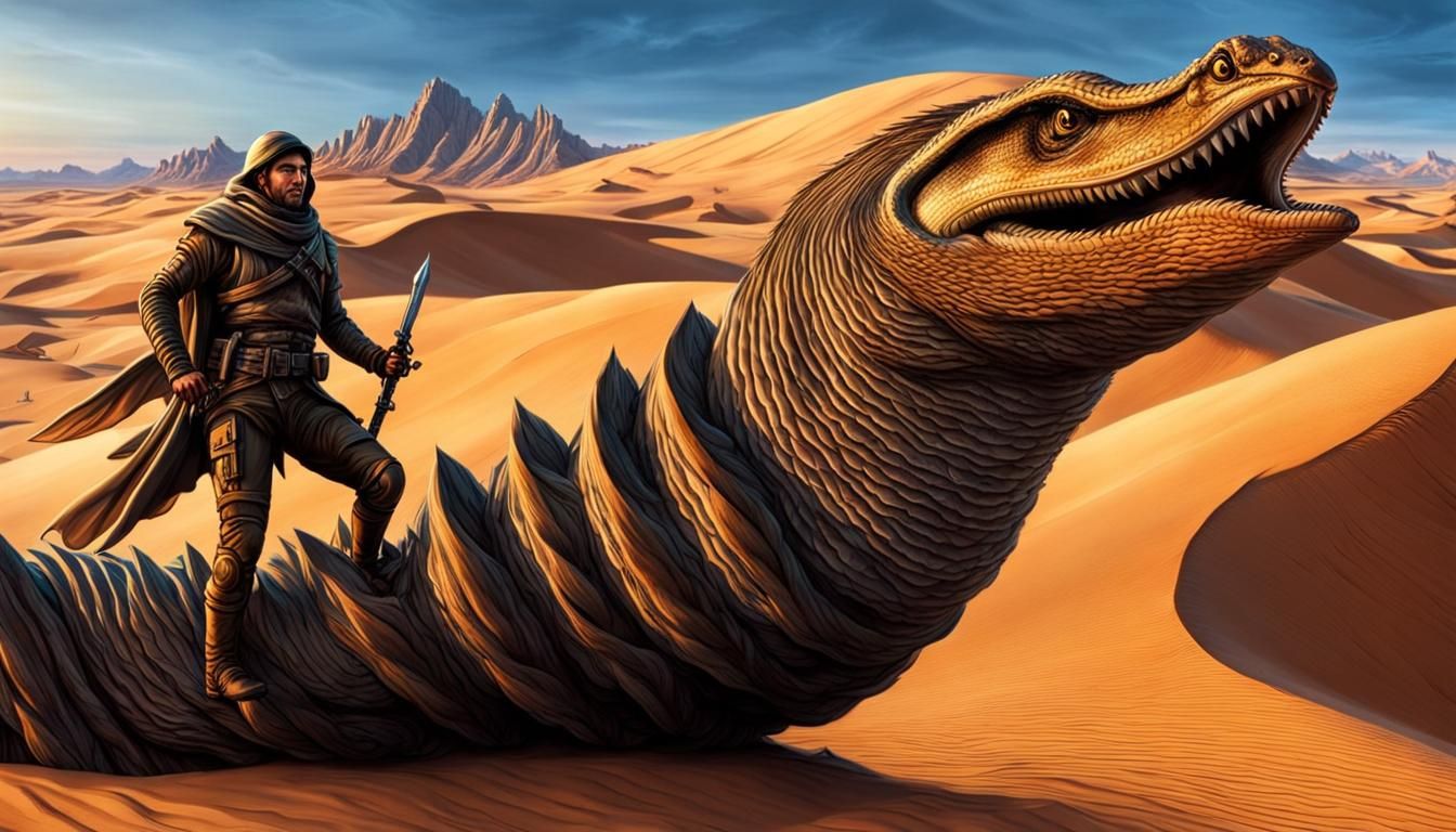 Fremen Ride Sandworm in High Desert