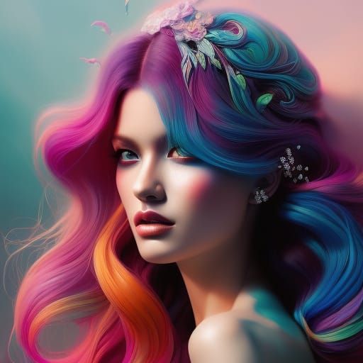 Vaporwave Beach Scene in Low-Poly 3D Render