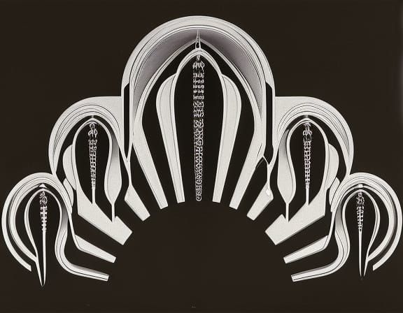 Industrial Symbol in Psychedelic Acid Techno Art