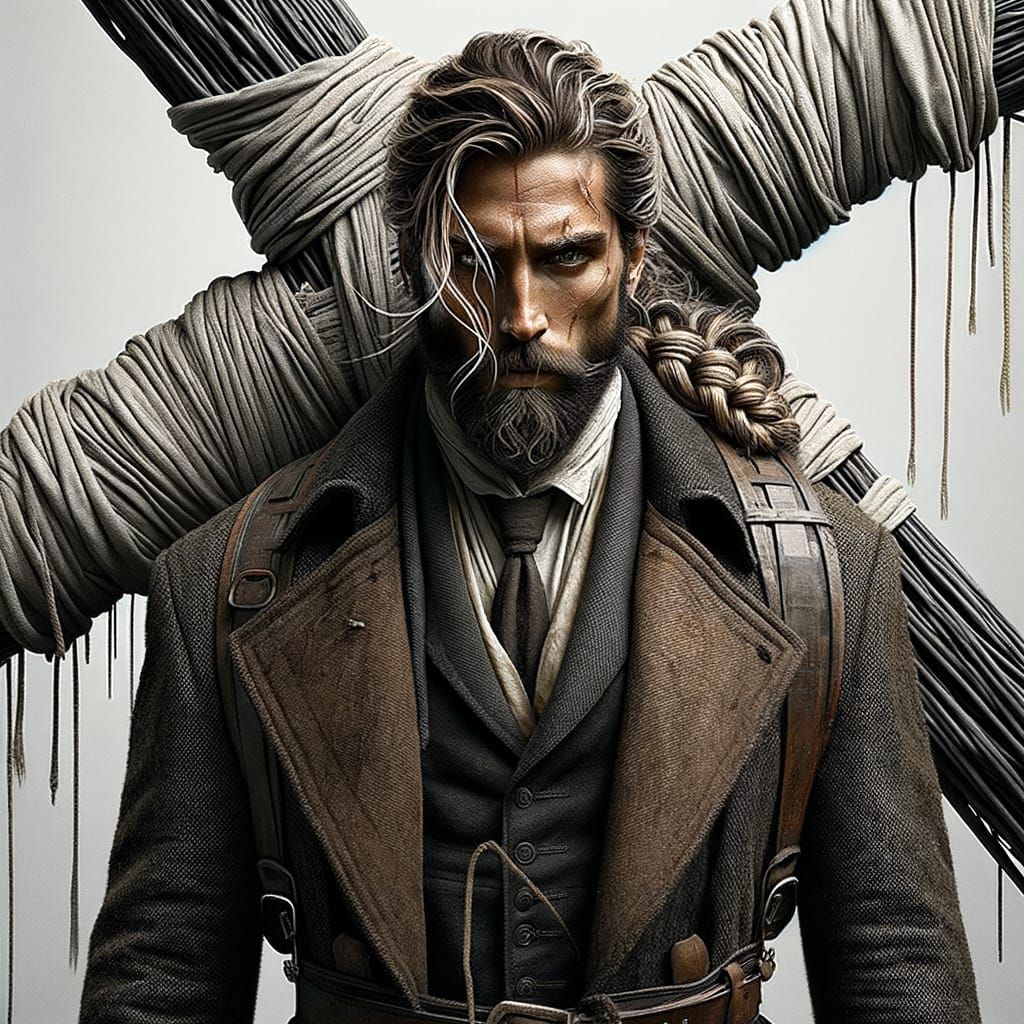 Man with Cross: Epic Digital Matte Painting