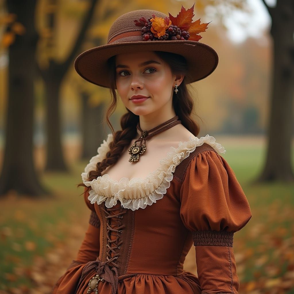Baroque Lady in Autumnal Splendor