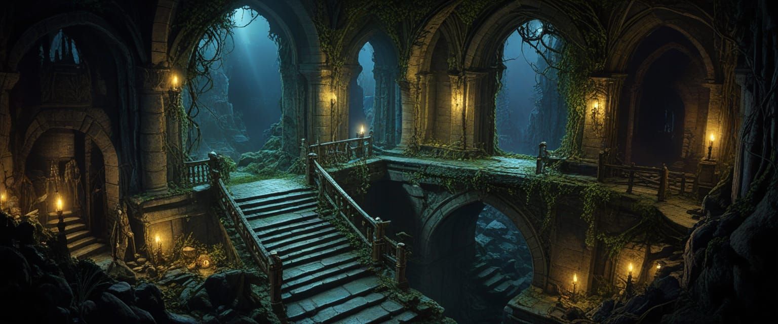 Dungeon Floorplan with Jewels and Magic