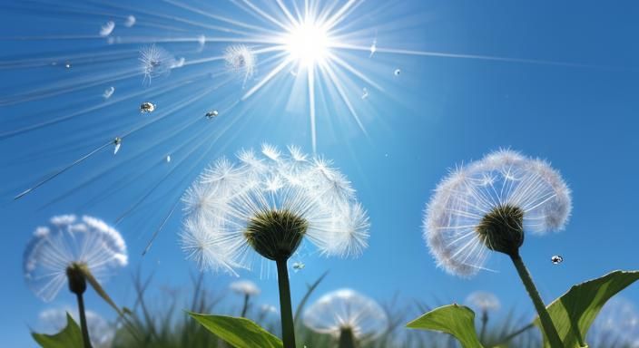 Fairy Flight Among Dew-Kissed Dandelions
