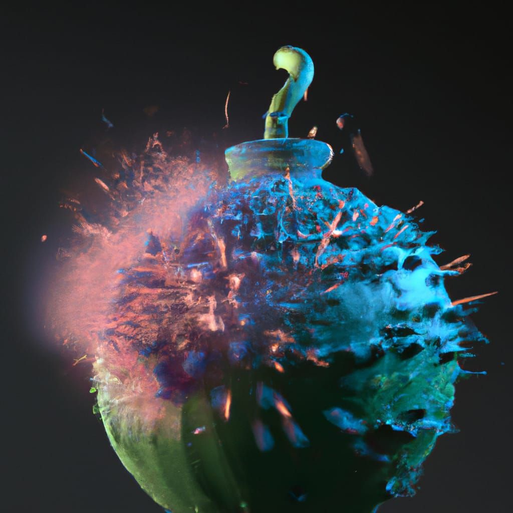 Watermelon Hand Grenade Exploding: Cel-Shaded Matte Photogra...