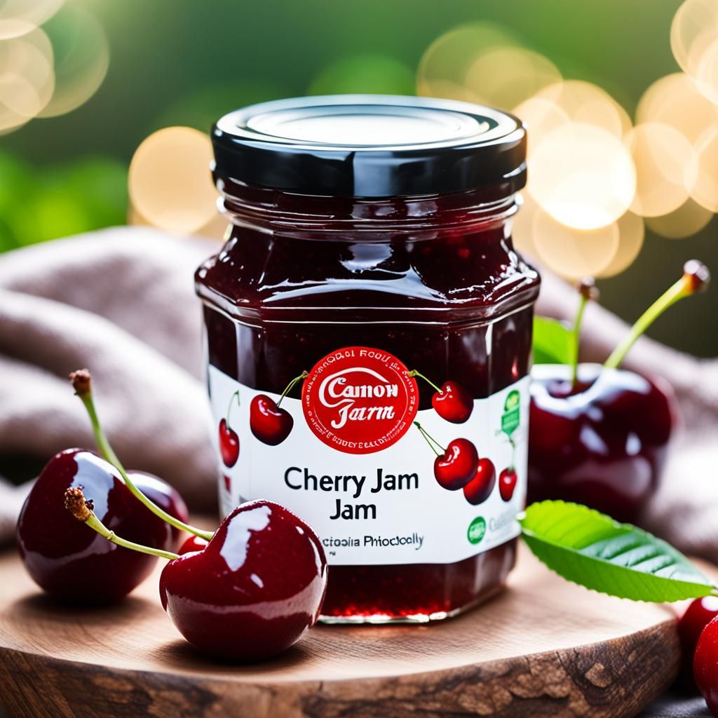 Delicious Cherry Jam in Professional Photography Style