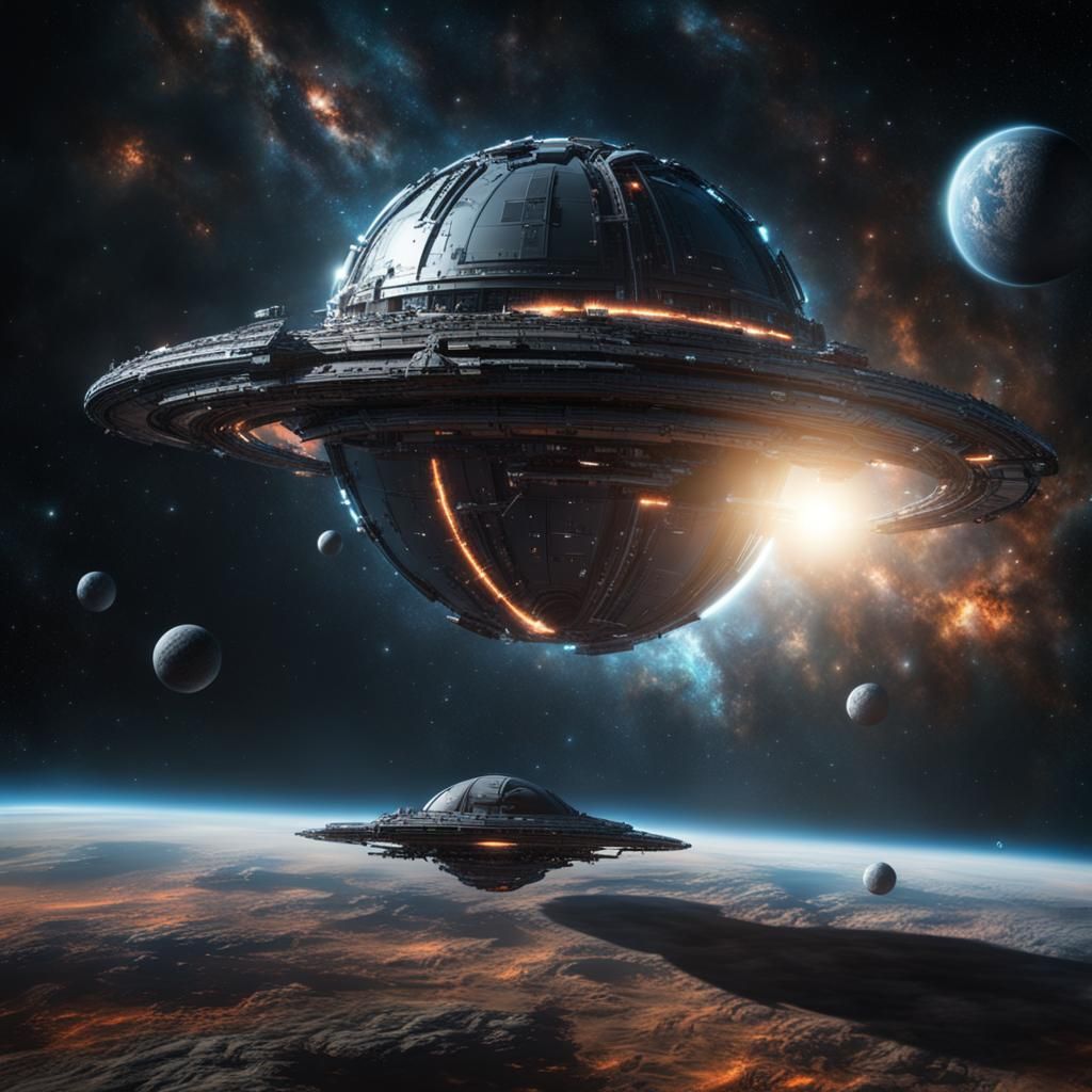 Spherical Spaceship in Deep Space, Perry Rhodan Style