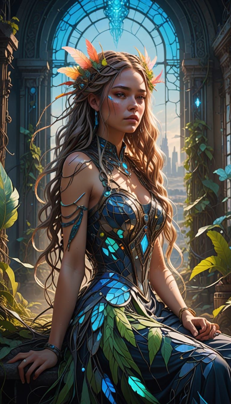 Radiant Traveler in Extraterrestrial Landscapes