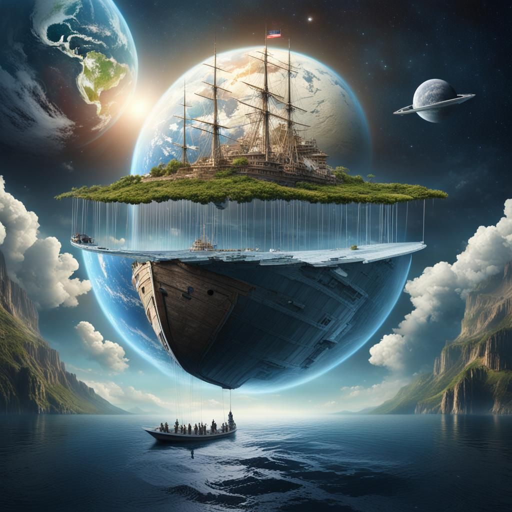 Boat Sails Off Flat Earth into Space