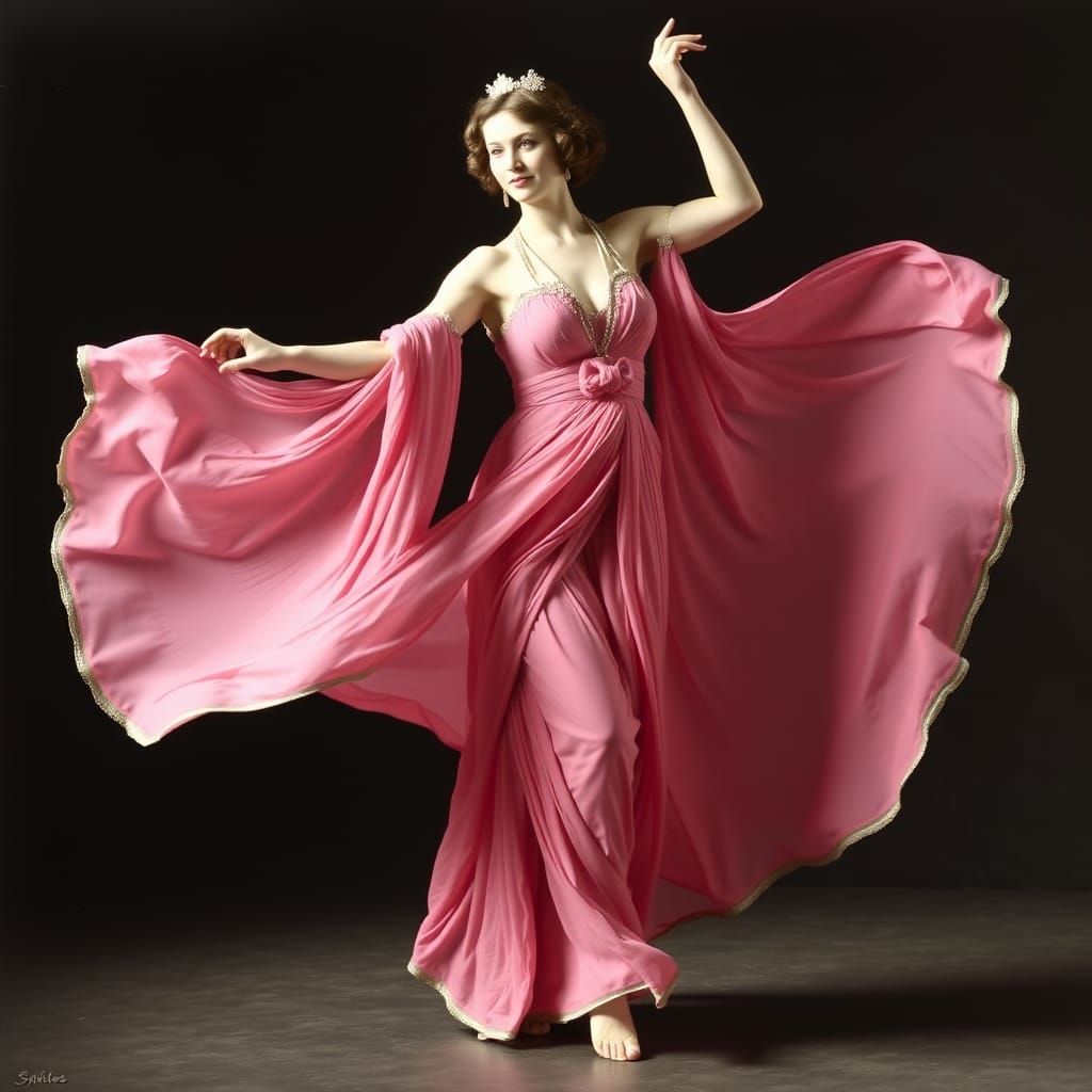 Isadora Duncan's Graceful Dance in Grecian Dress