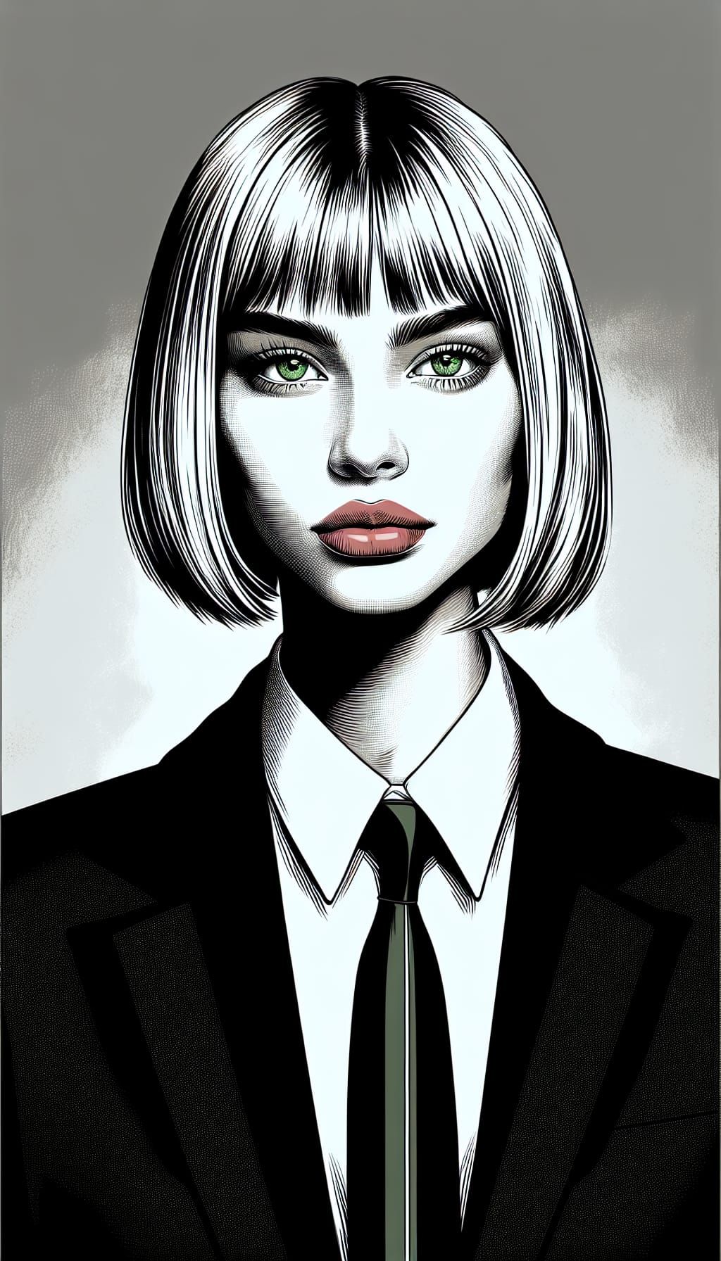 Petunia Evans in the style of Sin City