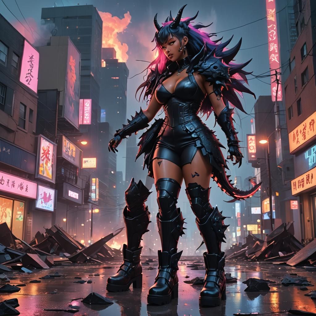 Megan Thee Stallion as Kaiju Monster Destroys Houston