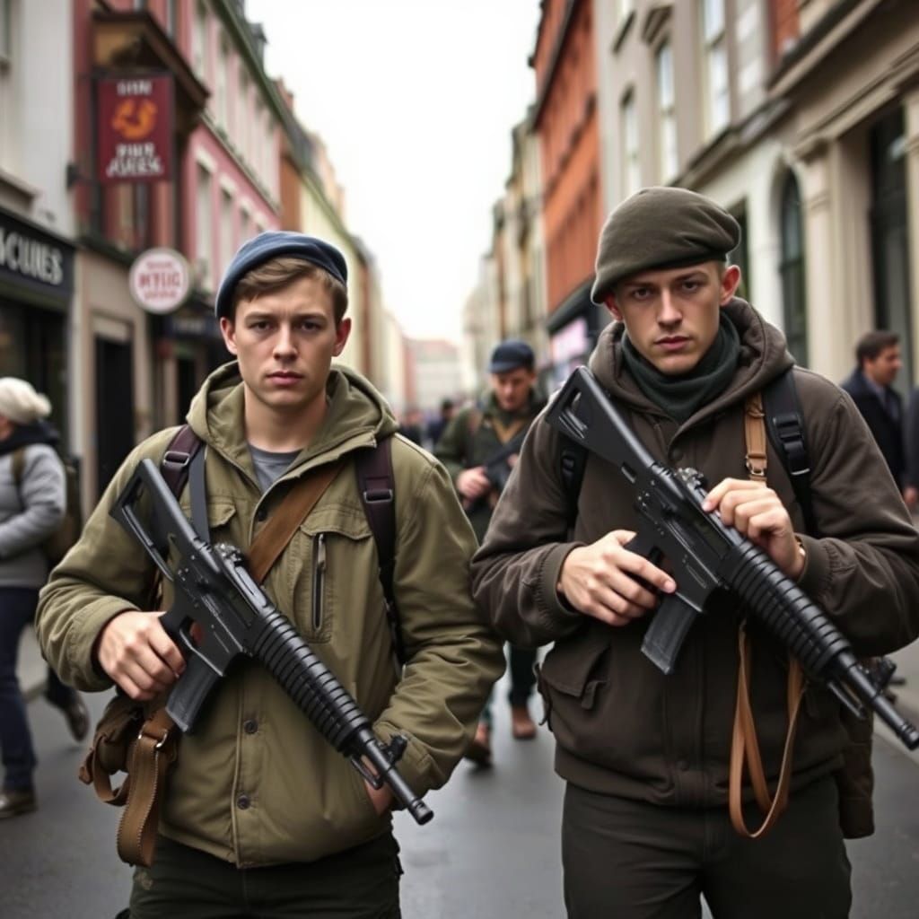 IRA Fighters in Dublin: Gritty Documentary Style