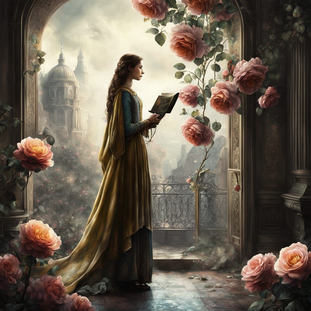 Roses and Poetry in Double Exposure