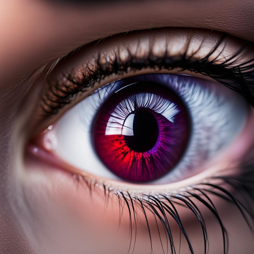 Striking Grey and Violet Eyes in Sharp Focus