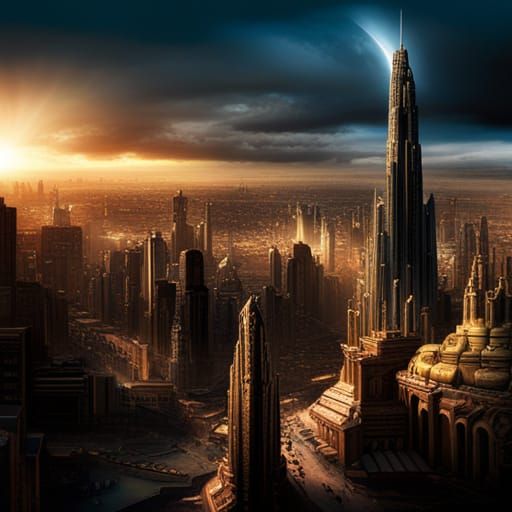 Futuristic AI Vision in Dramatic Digital Painting