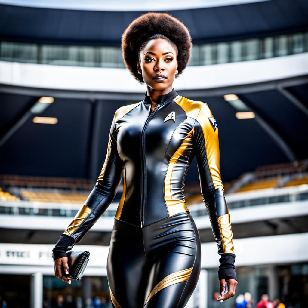 Sporty Woman in Latex Bodysuit: HDR Professional Photo
