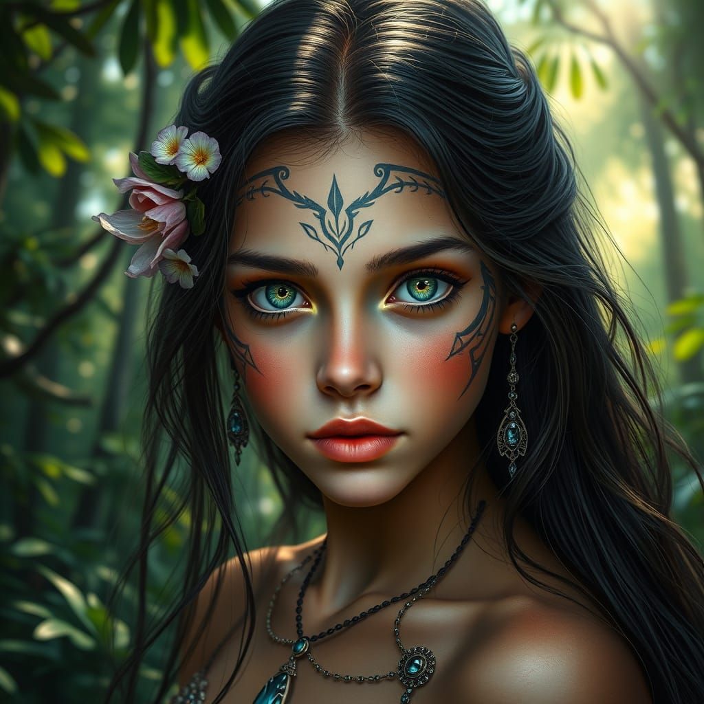 Retrato en primer plano de una hermosa chica