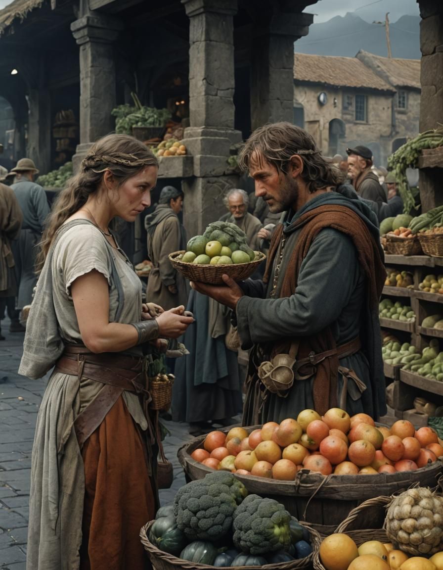 Mysterious Market in Middle Earth: Photorealistic Portrait