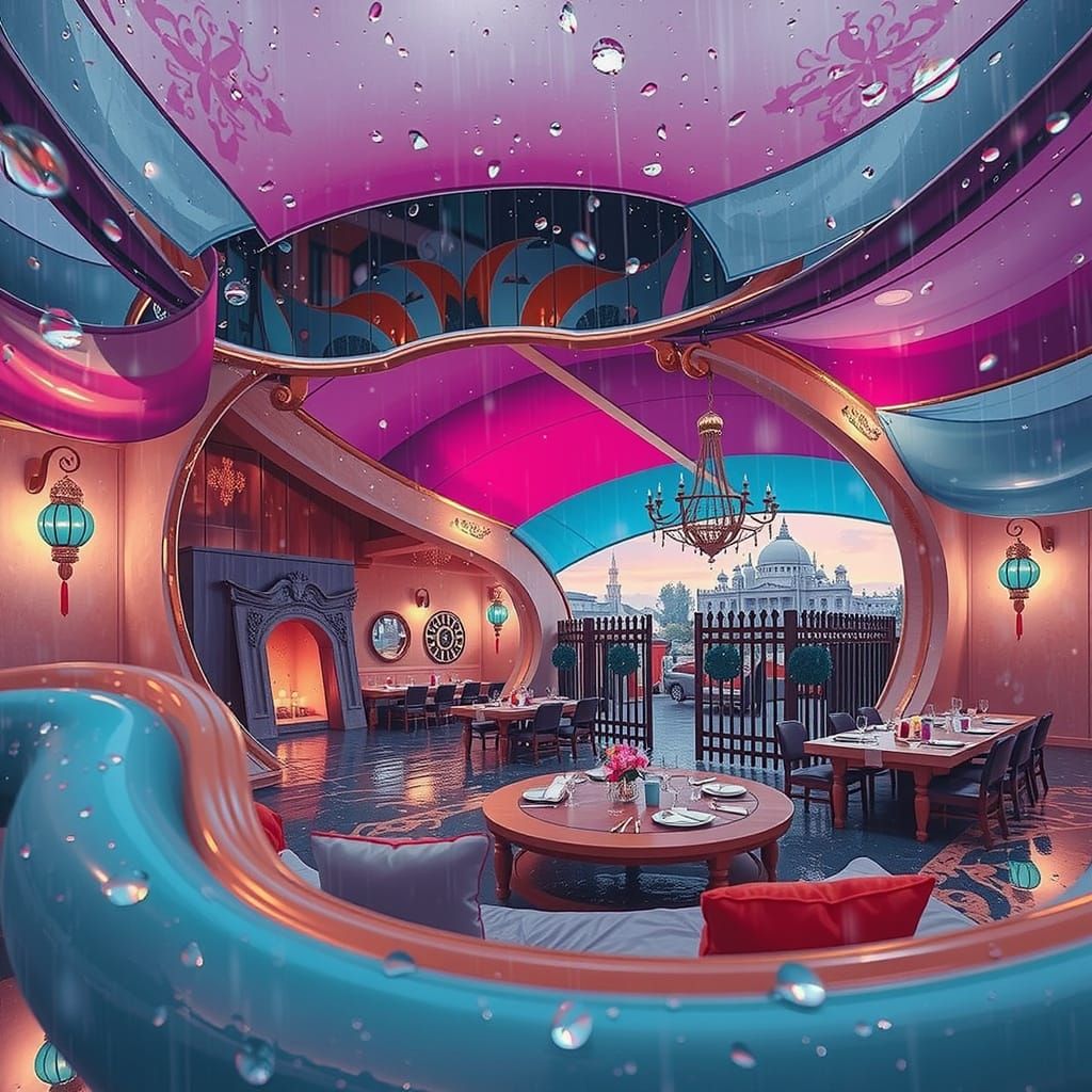 Glamorous Green Scene Under Wet Conditions