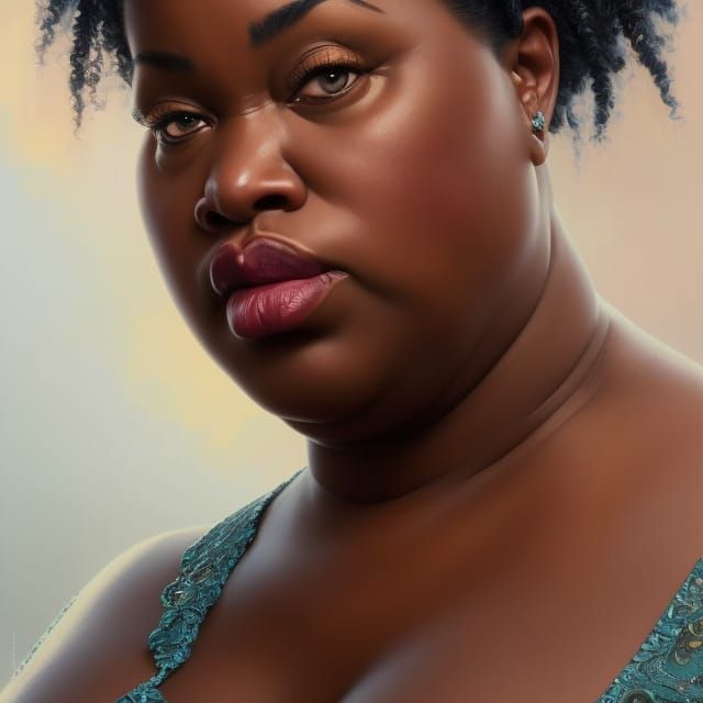 Detailed Portrait of an African American Woman in Artgerm St...