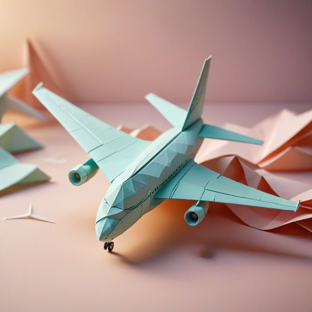 Paper Airplane Art in Pastel Colors