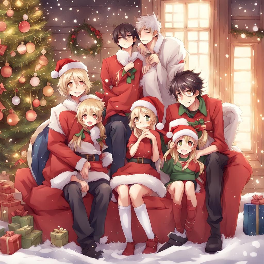 Anime Style Christmas Family Wishes