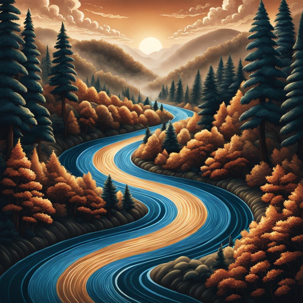 Two Rivers Flowing Through Majestic Forests