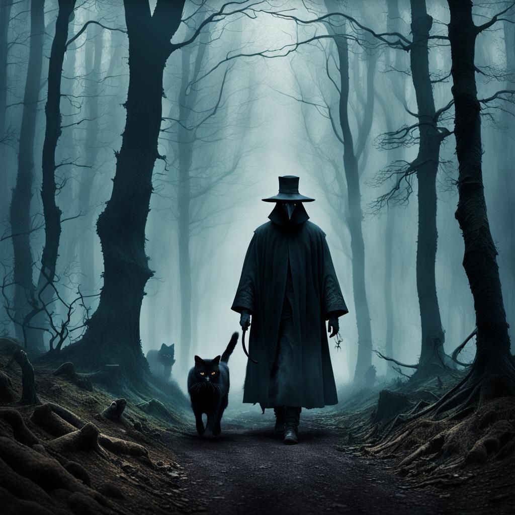 Surreal Forest Encounter in Dark Fantasy Style