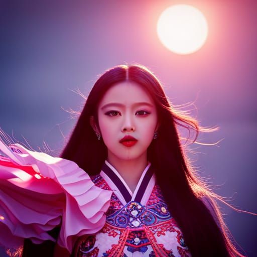 Chinese Opera Singer in Seoul: Psychedelic Art, Dynamic Ligh...