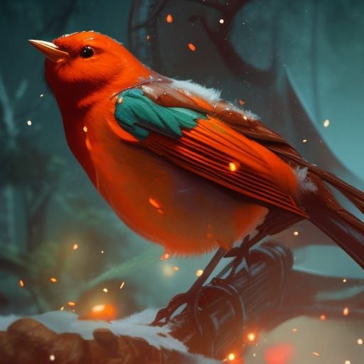 Festive Christmas Robin Concept Art in 8K