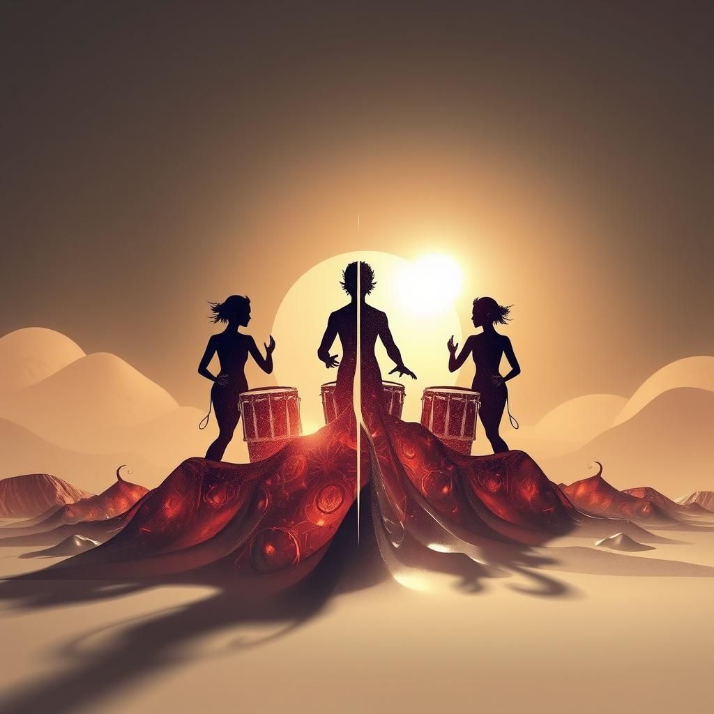 Tribal Silhouettes with Fractal Depth and Crystalline Fluids