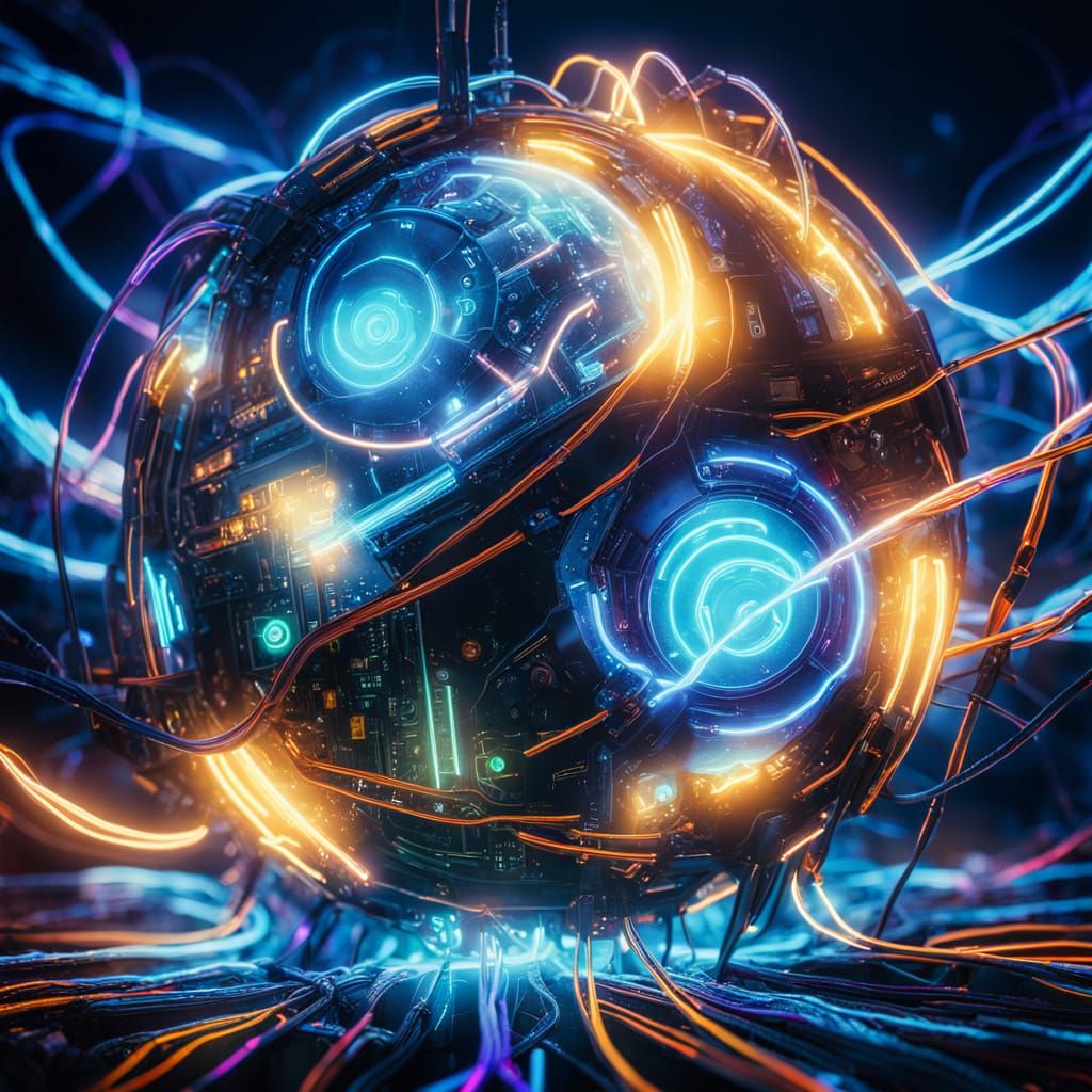 Cyberpunk Wires Create Bioluminescent World in Neon Glow