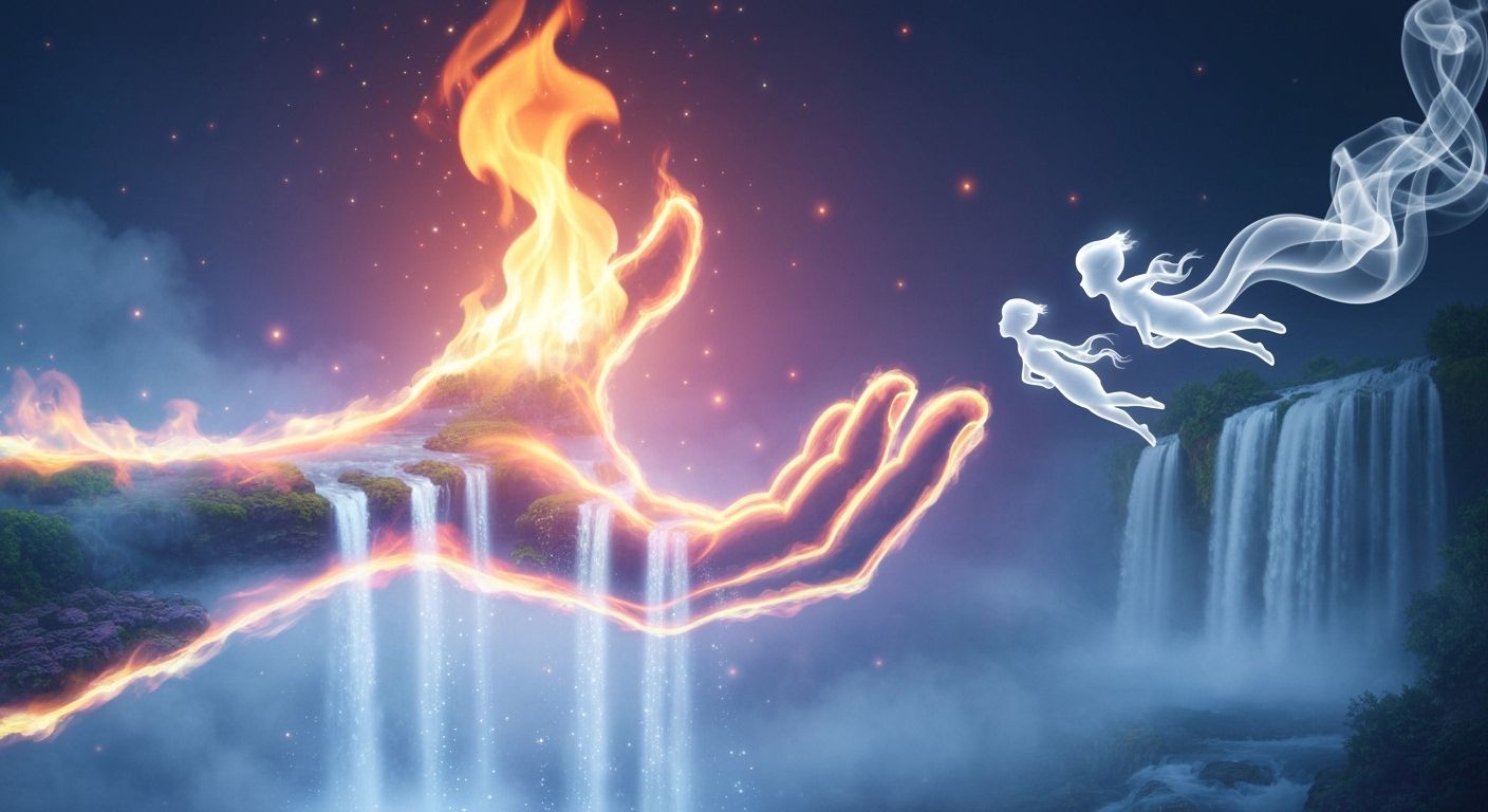 Ethereal Smoke Flame Conjures Mystical Landscape