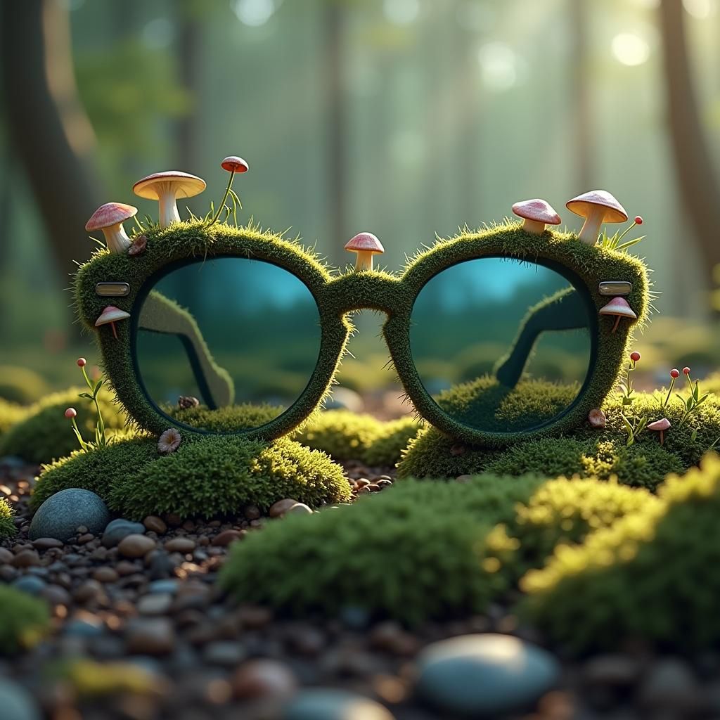 Moss Sunglasses with Glowing Mushrooms Concept Art