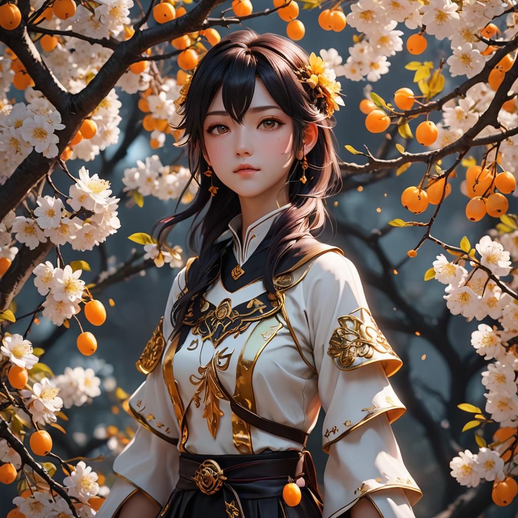 Anime Style Wild Plum and Amber Dreamscape