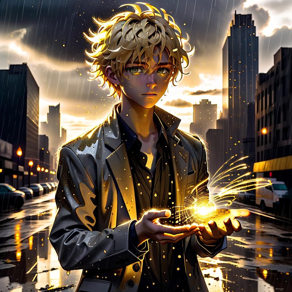 Golden Light in a Dark Cityscape