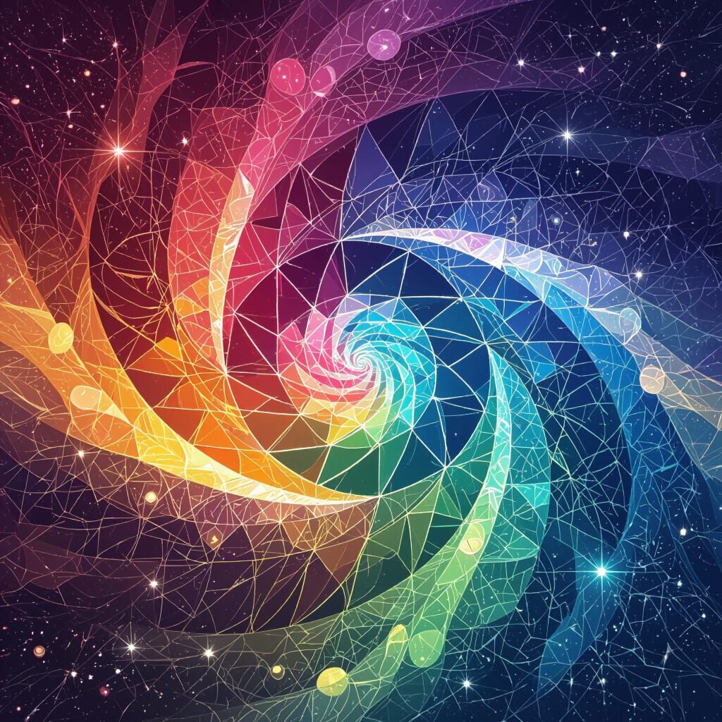 Radiant Rainbow Kaleidoscope in Digital Art Style